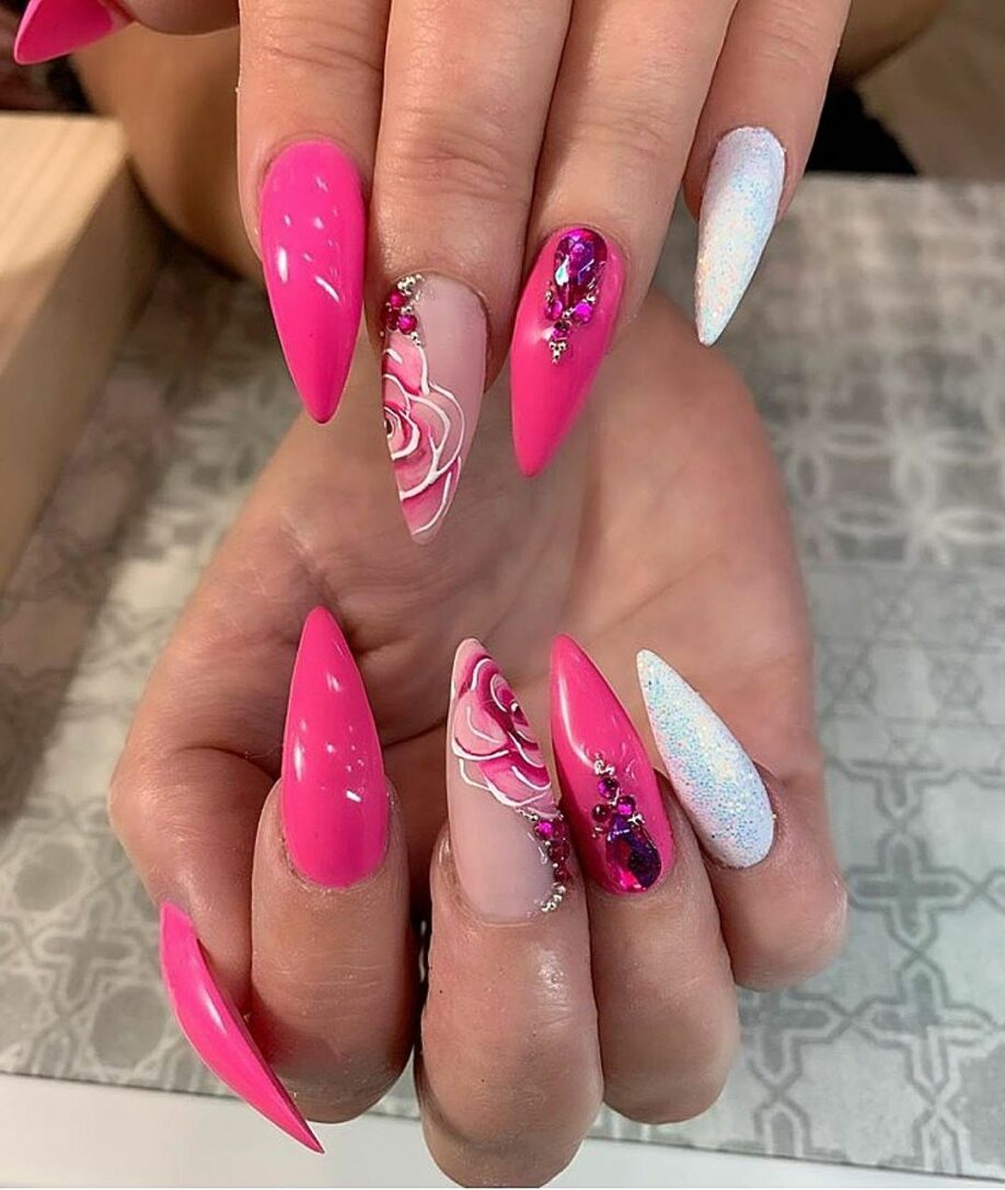 Projekt Paznokci W Kolorze Różowym I Brązowym Nail Design Pink