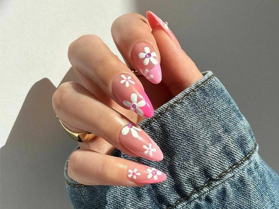 Wzory Paznokci W Kolorze Różowym I Zielonym Nail Design Pink